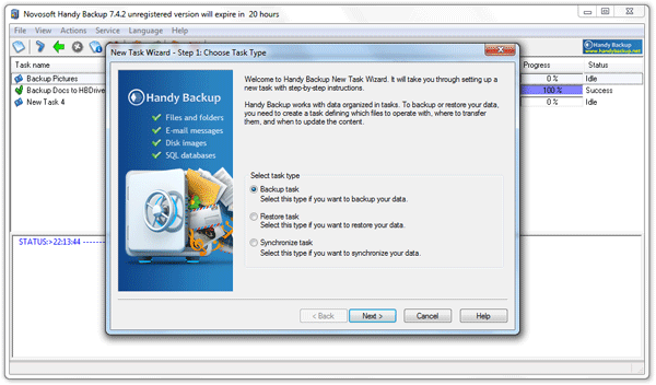 Handy Backup Home Standard 64-bit Screenshot